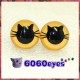 1 Pair Kitty Cat Hand Painted Plastic eyes, Craft Eyes, Safety eyes, Animal Eyes, Round eyes